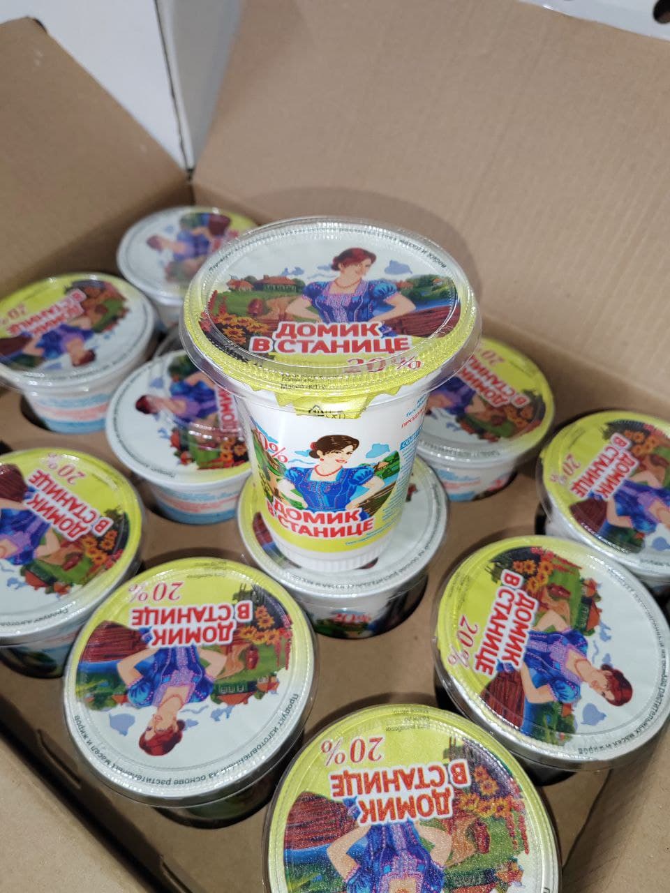 Сметанный продукт домик в станице 25% 370грамм